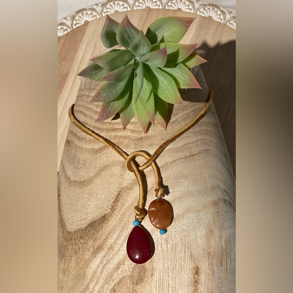Natural Gem Stone Necklace NWOT